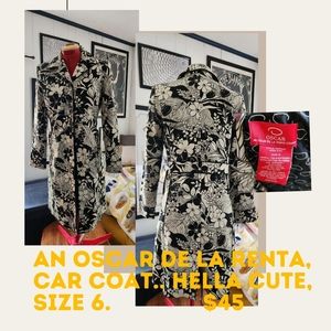 An Oscar DE LA RENTA, size 6, driving jacket.